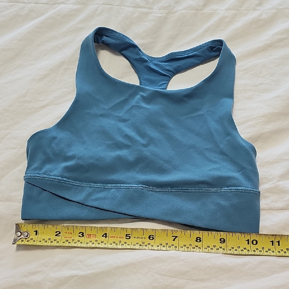 Athleta Girl Heatherd Blue Racer Back Sports Bra
